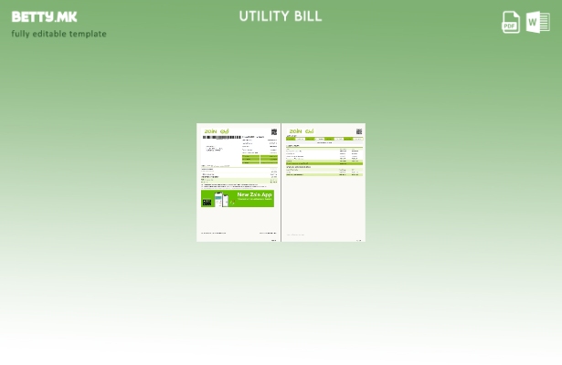 Модерен стил страници за сметки за комунални услуги Саудиска Арабија Zain, шабло